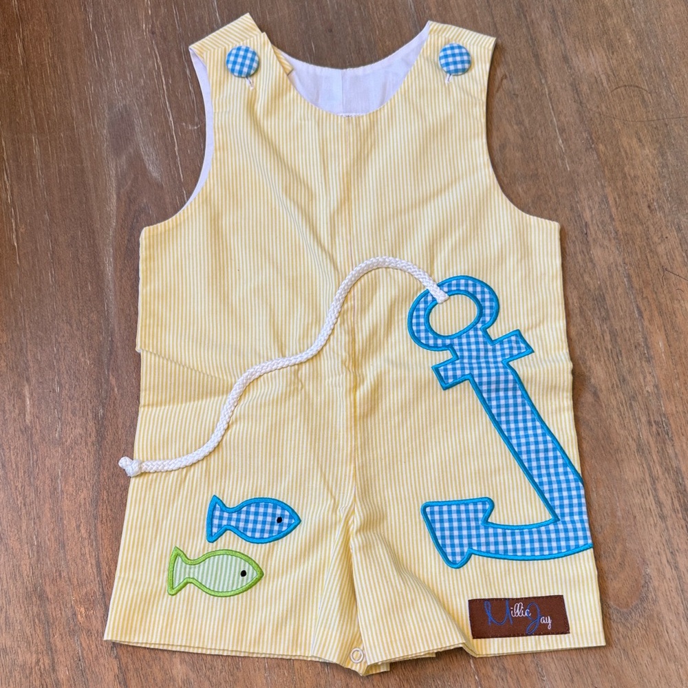 Yellow Nautical Kids Romper